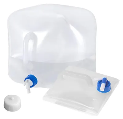 Imagen del producto de Jarra plegable de 10 litros, sin BPA, con grifo, ideal para camping