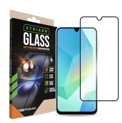 Imagen del producto de Protector de pantalla de vidrio Striker D3O Xtreme Impact, con marco , compatible con Samsung Galaxy A16 (4G/5G), A17 (4G/5G), A18 5G y A26 5G