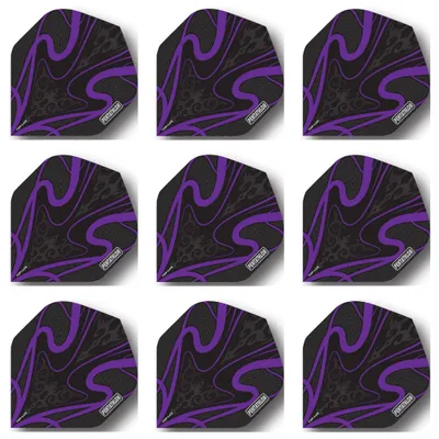 Produktbild von Pentathlon | TDP Lux Black Series | Dart Flights | Standard | 100 Mikron | Lila | 3 Sets = 9 Flights