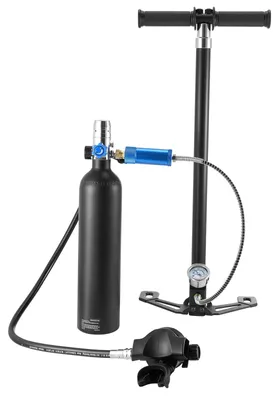 Image de Bouteille de plongée, réservoir d'air pour plongée, bouteille d'oxygène pour la plongée, permettant une respiration sous-marine de 5 à 10 minutes, une profondeur de plongée de 30 mètres. Réservoir d'air rechargeable pour tuba avec pompe, idéal pour l'exploration sous-marine