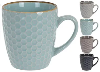 Produktbild von Gepaard met vier stijlvolle koffiekopjes in grijstinten
