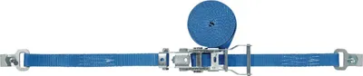 Obrázek produktu pro Upínací popruh DIN 12195-2, délka 4 m, šířka 25 mm, s ráčnou a plochým hákem s pojistkou LC U 1500 daN