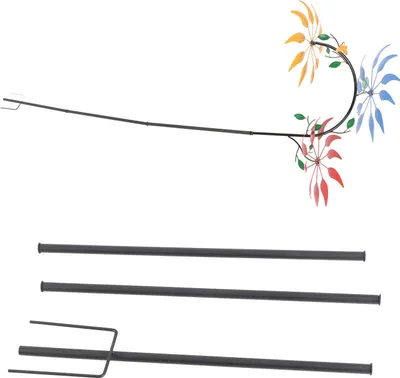 Produktbild von Mehrfarbige Blüten Windspinner mit 3 grünen Blättern fangen große Windmühle für Outdoor -Veranden auf
