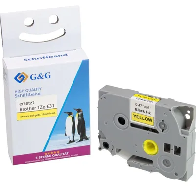 Immagine prodotto di G&G Schriftband 12mm x 8m sw-gb Komp. m. Brother TZe-631