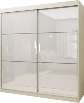 Produktbild von Masseno Schiebetürenschrank VITALE 200 cm Kleiderschrank Schlafzimmer Schrank 2-türig Kaschmir