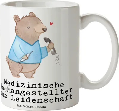 Produktbild von Mr. & Mrs. Panda Tasse Medizinische Fachangestellter Leidenschaft - Weiß - Geschenk, Trinkbecher, Krankgeschrieben, Arztpraxis, Kaffeetasse, Becher, Spruch, MFA, Beruf
