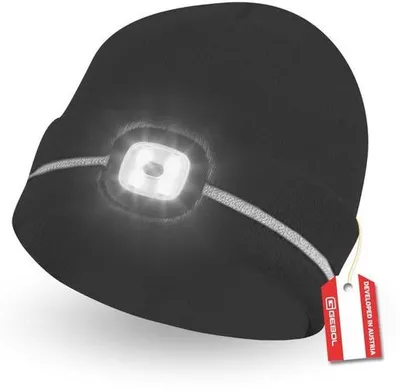 Productafbeelding van LED Beanie met Oplaadbare Verlichting en Reflecterende Strepen