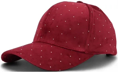 Produktbild von styleBREAKER Damen Baseball Cap mit Strass Nieten | 6-Panel Samt Basecap mit gebogenem Schirm | Verstellbare Einfarbige Kappe mit Klettverschluss 56-59 cm