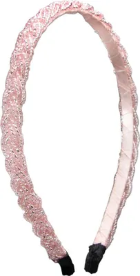 Produktbild von Perlen-Haarreif Flechtoptik rosa-rose