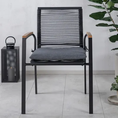 Produktbild von home24 Gartenstuhl - Schwarz - Stahl - 57 x 84 x 64 cm