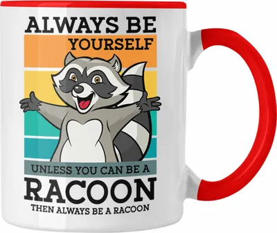 Produktbild von Trendation - Waschbär Tasse Waschbär-Liebhaber Geschenkidee für Waschbär-Fans  (Rot)