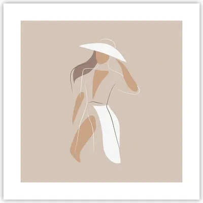 Produktbild von Poster - Poster ohne Rahmen - Minimalismus Frau Buntstift - 40x40 cm - Wand Bild - Wanddeko - Wandbilder - Kunstposter - Wandposter - Bilder - Kunstdruck - Wanddekoration - Wandbild - P2XAC40x40-4603