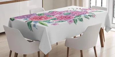 Obrázok produktu pre ABAKUHAUS Hortensia obrus, farebná akvarelová krása s kvitnúcimi kvetmi a listami klíčiacej romantiky, 140 x 170 cm, viacfarebný