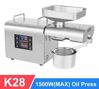Produktbild von Elektrische Ölpresse für Zuhause - Modell K28 - Vollautomatische Ölpressmaschine - Mini Kompaktgerät - 1200–1500 W - 220 V EU Stecker