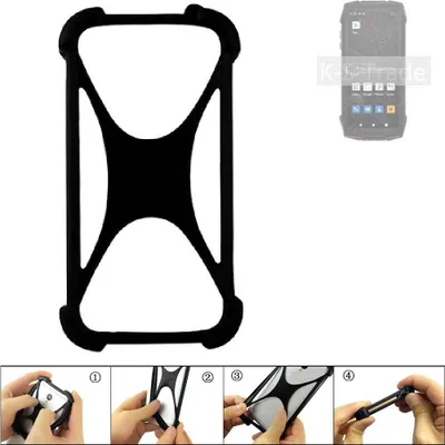 Produktbild von K-S-Trade Handy-Hülle Schutz-Hülle kompatibel mit Cubot KingKong Mini 3 Silikon Bumper TPU Softcase  Smartphone Stoßschutz, schwarz