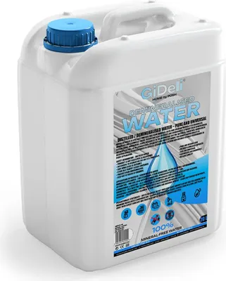 Zdjęcie produktu dla Woda destylowana zdemineralizowana 20 l – czysta, do żelazek i samochodów, bez kamienia – GiDeli