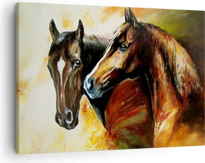 Produktbild von Bild auf Leinwand - Leinwandbild - Pferd Natur Tier - 70x50cm - Wand Bild - Wanddeko - Wandbilder - Leinwanddruck - Bilder - Kunstdruck - Wanddekoration - Leinwand bilder - Wandkunst - AA70x50-3482