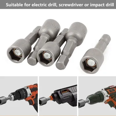 Set von 10 Magnetischen Adaptern für 8 mm Steckschlüssel und 1/4 Zoll Sechskant-Schraubendreher für Handbohrer und
