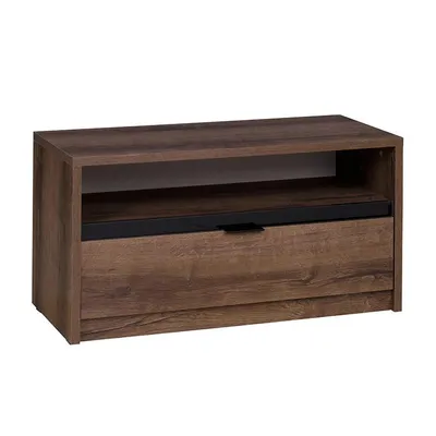 Produktbild von BEAUTYSOFA | TV-Schrank DEVON TV Lowboard mit Schublade und offenem Regal, Fernseherschrank, Eiche Monastery und Schwarz Hochglanz