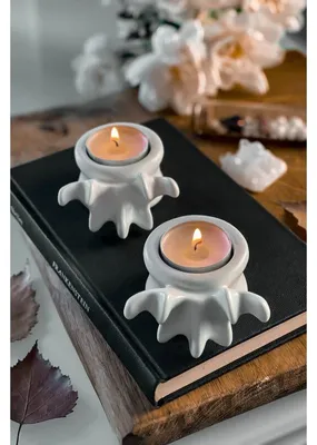 Image de KILLSTAR Porte-bougies à thé (lot de 2) - Ossuaire