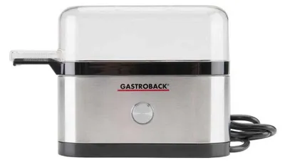 Produktbild von Gastroback Design 42800 Eierkocher für 1-3 Eier 280 Watt Edelstahl, 3 Eier, Edelstahl, Knopf, Schwarz, Edelstahl, 350 W, 220 - 240 V