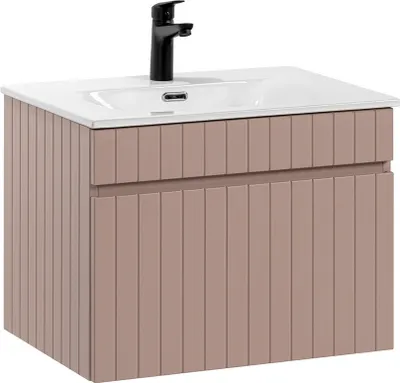 Produktbild von Waschtisch mit Unterschrank 60 cm IRAKLIO-56-ROSE rosa, B/H/T ca. 61/47,5/46 cm