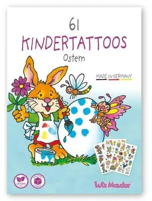 Produktbild von Lutz Mauder Tattoo-Set Ostern A6 Format ungiftig reizfrei leicht entfernbar 3 Bögen