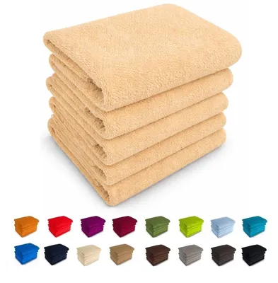Produktbild von 500g/m² Gästetuch 50x100 Handtücher 100% Baumwolle Frottee Nr 08 beige