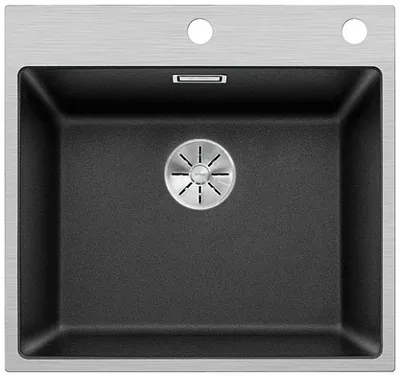 Immagine prodotto di BLANCO SUBLINE 500-IF/A Lavello in acciaio a fondo piatto / SILGRANITE / antracite / eccentrico