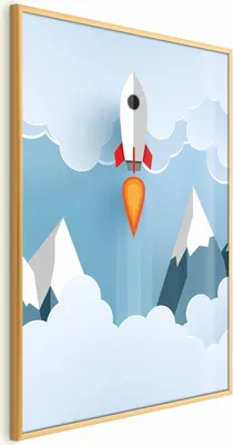 Produktbild von Posterpapier Poster - Rocket in the Clouds 21x30 cm Für Kinder e-B-0038-ao-a