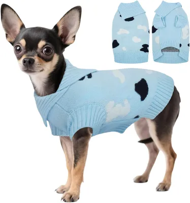 Productafbeelding van Warme, zachte, winterse blauwe trui voor honden, maat XXL