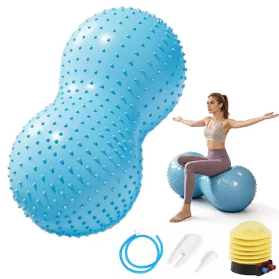 Zdjęcie produktu dla Piłka gimnastyczna 90 x 45 cm, piłka orzeszek, z pompką, do fitnessu