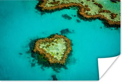 Produktbild von MuchoWow® Poster Great Barrier Reef mit Insel im Herzen 120x80 cm - Bilder