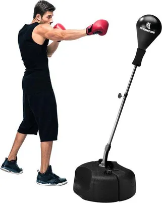 Immagine prodotto di Sacco da boxe autoportante con supporto, regolabile, ideale per l'allenamento