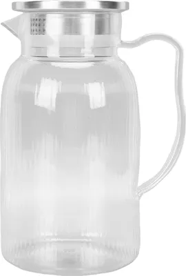 Obrázok produktu pre 1500 ml číra akrylová karafa na vodu s viečkom s uchom, karafa na ľadový čaj, džús, domáce nápoje, odolná voči teplu, ľahko sa čistí