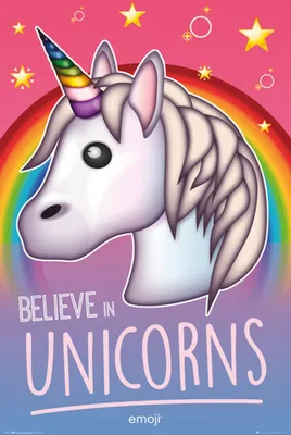 Obrázek produktu pro Empireposter 757418, 1 kusů, Kreslený film, Emoji, Believe in Unicorns, Obdélník, Chlapec/děvče