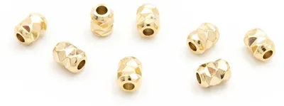 Produktbild von Vintageparts Zwischenperlen Messing 24K Goldbeschichtung facettiert 4x3 mm, 8 Stück