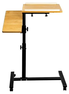 Produktbild von Höhenverstellbarer mobiler Betttisch mit Rollen, 70 x 40 cm, 360° neigbar, verstellbare Höhe von 65 bis 95 cm