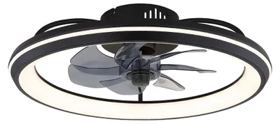 Produktbild von LED Deckenventilator, schwarz, Fernbedienung, CCT, D 50 cm