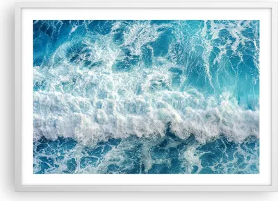 Produktbild von Gerahmtes Poster - Weißer Rahmen - Meer Welle Ozean - 70x50 cm - Wand Bild - Wanddeko - Wandbilder - Kunstposter - Wandposter - Bilderrahmen - Bilder - Kunstdruck - Wandbild - P2WAA70x50-4067