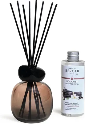 Productafbeelding van Berger Geurboeket mineraal – diffuser en navulverpakking 180 ml met 6 strengen – langdurige geur 6 weken – modern design – klaar voor gebruik