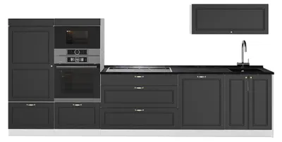 Produktbild von Küchenzeile Vicco Fame-Line Anthrazit-Gold Landhaus/Weiß 340 cm, AP Anthrazit, Model 64524
