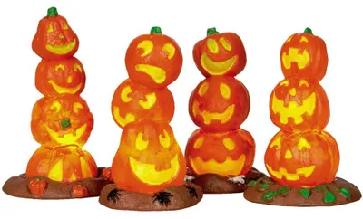 Produktbild von Light Up Pumpkin Stack - Lemax Spooky Town 4er Set