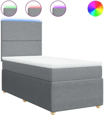 Obrázek produktu pro vidaXL Postel Boxspring s matrací Světle šedá 100x200 cm Látka