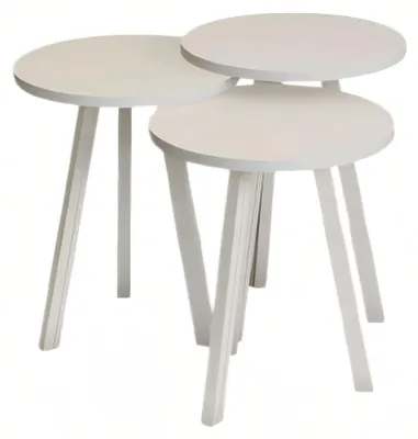 Immagine prodotto di Elegante set di tavolini in legno bianco moderno ed elegante