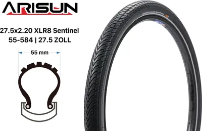 Produktbild von 27.5 Zoll Fahrrad Reifen 27.5x2.2 Arisun XLR8 Sentinel Touring 55-584 Reflexstreifen
