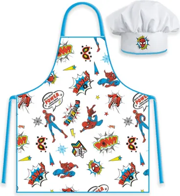 Produktbild von Spiderman Küchenset für Kinder Schürze und Mütze