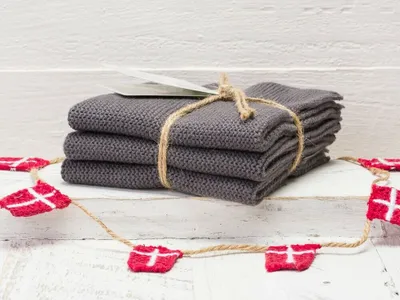 Immagine prodotto di Set da 3 salviette da cucina SOLWANG in cotone - GRIGIO ACCIAIO SCURO