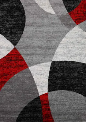 Produktbild von Milano9120 Rot Wohnzimmer Schlafzimmer Teppich Geometrisches Kreis-Muster Meliert, Maße:200x280 cm