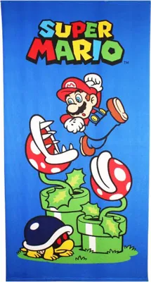 Produktbild von Super Mario Kinder Mikrofaser Strandtuch Badetuch Handtuch XL 70x140 cm